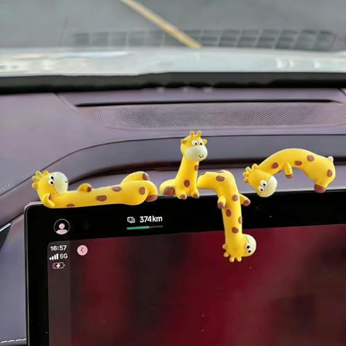 4 mini statues de girafe réalistes décorations pour tableau de bord - 4
