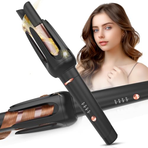 Image of Auto Hair Curler, Automatic Curling Iron Wand with 4 Temperatures & 3 Timers & LCD Display (Black)