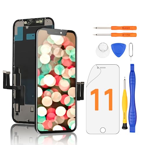 Yodoit Display für iPhone 11 LCD Bildschirm Ersatz 6,1 Zoll 3D Touch Digitizer Montage Glas Touchscreen Ersatz mit Reparatursatz, Kompatibel für Modell A2111, A2223, A2221