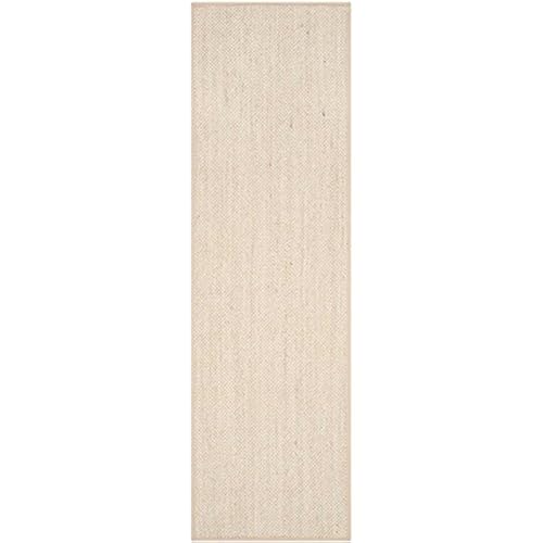 SAFAVIEH Natural Fiber Collection 3' x 5' Marble / Linen NF143B Border Sisal Area Rug