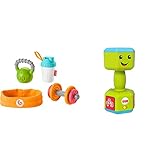 fisher price rasselschuhe Set mit 4 Spielzeugen für Babys zum Thema Fitness zum Trainieren der Feinmotorik
