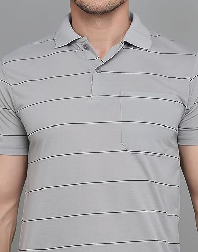 Image of INKKR Striped Polo Neck T-Shirt Dora Combo