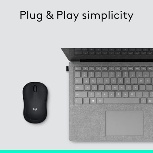 Logitech M185 Compact Ambidextrous Wireless Mouse with Rubber Grips - Black | Ambidextrous mouse with 2.4 GHz USB-A Nano Receiver, Optical Tracking, 12-Months Battery Life, PC, Mac, Laptop compatible - image 8