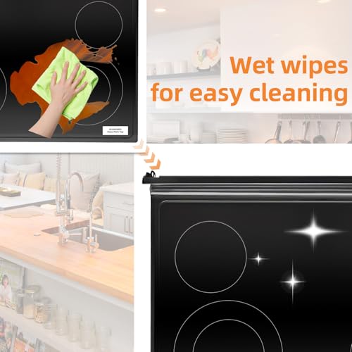 W10245805 Glass CookTop(Black), WFE320M0EW2 WFE320M0EB2 WFE320M0ES2 YWFE520S0FS2 WFE515S0ES2 WFE515S0ET2 Glass Stove MainTop Replacement by Sencroyal - Image 5