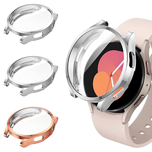 3 Pack Galaxy Watch 5/Galaxy Watch 4 Screen Protector 40mm, QIBOX Soft TPU Protective Case Accessories Compatible with Samsung Galaxy Watch 5 & Watch4, 40mm [Ultra-Thin] [All-Around]
