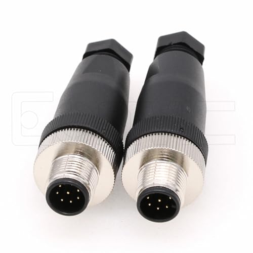 Image of M12 8 Pin Male Connector, 12mm A Code IP67 30V 2A AC /DC Industrial Circular Connector, Unshiled Field Assembly Wireable Sensor Straight 2pcs