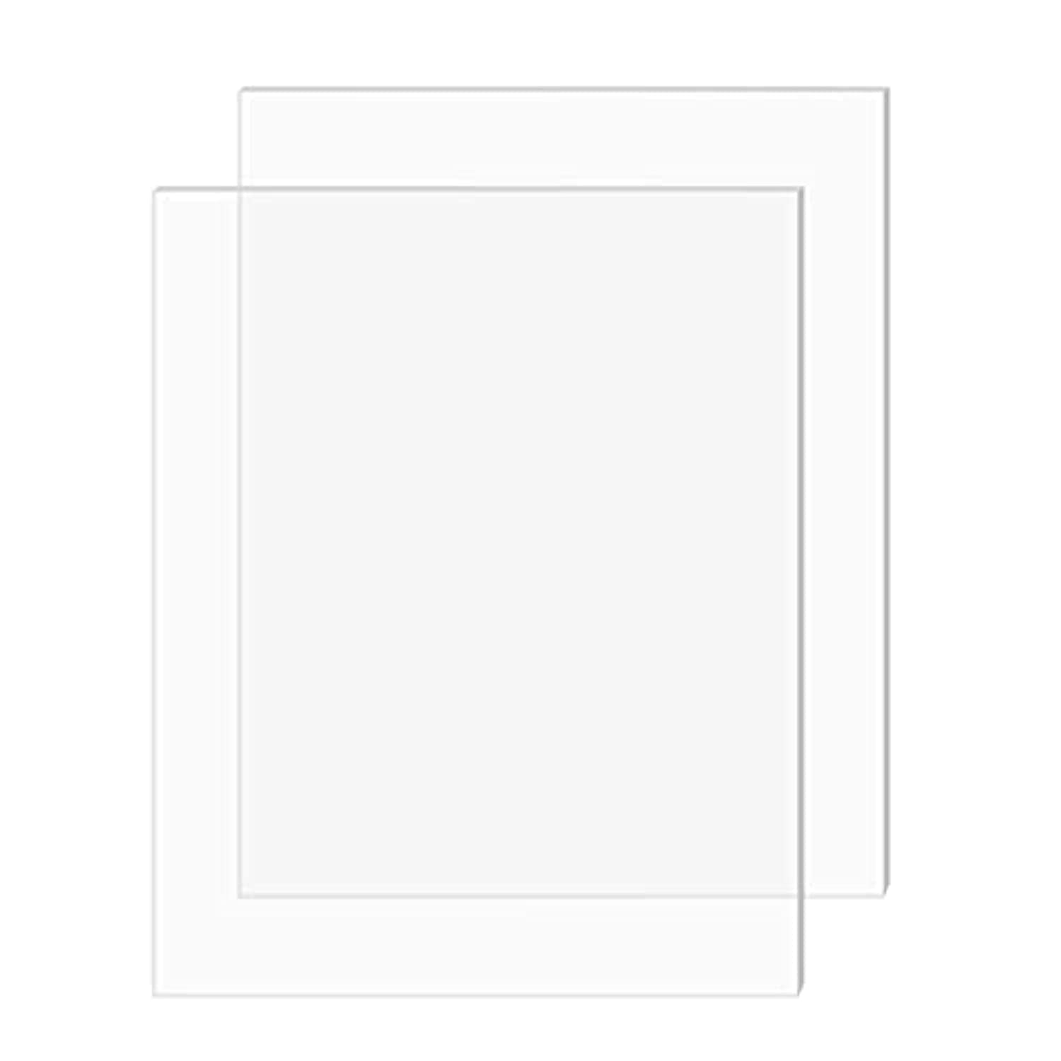 IZONE ART Acrylic Sheet Clear Cast Plexiglass 5” x 7” 0.08” Thick (2mm) Pack of 2 Transparent Plastic Plexi Glass Board with Protective Paper for Photo Frame Replacement, DIY Display Projects, Craft