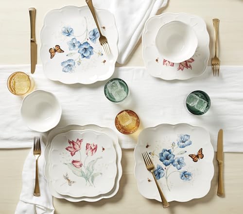 Image of Lenox 894309 Butterfly Meadow Square 4-Piece Dinner Plates