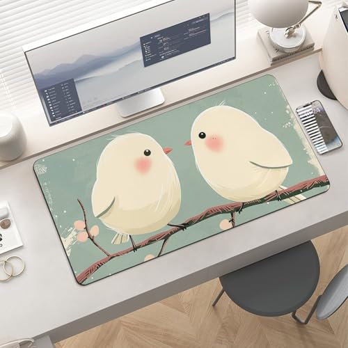 Desk Pad Protector 24x12 Inch Extended Dos Aves Blanco miniatura 6