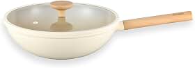 Oikos - Panela Wok 28cm Antiaderente Cerâmico Mou Nata Borda Silicone | 5 camadas, indução, gás, elétrico, vitrocerâmico, alumínio, livre de PFOA, aquecimento uniforme, revestimento premium
