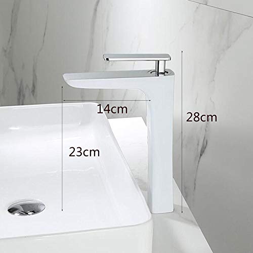 Mitigeur lavabo haut monotrou laiton avec commande eau chaude froide - 3