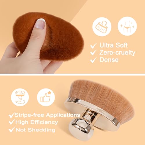 Extra Large Body Makeup Brush for Self Tanner – 115mm Wide Oval Kabuki Body Brush for Bronzer Blend & Blur, Vegan Fiber Self Tanning Brush for Legs & Body with Drawstring Bag by Yoseng — view 4