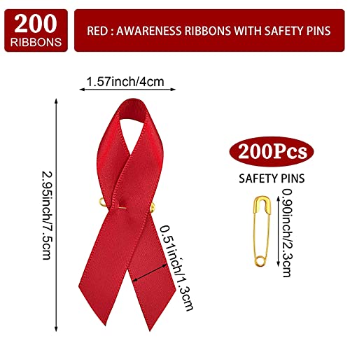 Image of Ribbon Awareness Satin Pins Cancer Awareness Ribbon Pin with Safety Pin