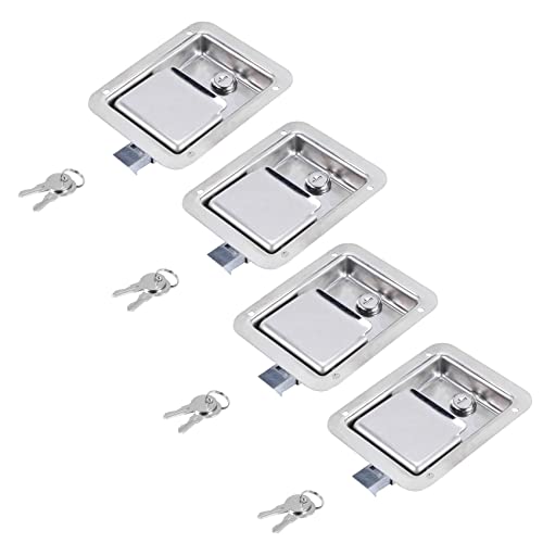 Loquet à ressort en acier inoxydable pour palette avec serrure lot de 4