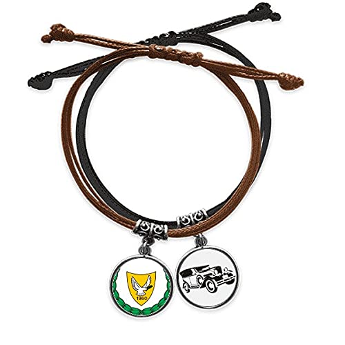 Bracelet Chypre pour voyageur - Bijou souvenir en cuir et corde souvenir minibus