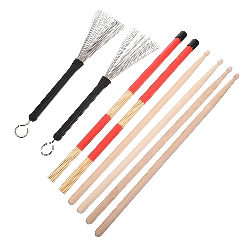 Abaodam Drum Brush Stick Set 5a Brush for Percussion Red Drum Accessory Kit for Boys and Girls Adults