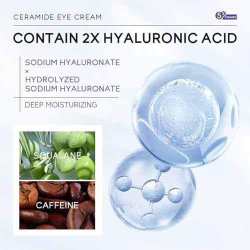 Eye Cream Anti Aging丨Hyaluronic Acid Eye Cream For Dark Circles And Puffy Eyes丨Caffeine Eye Cream For Wrinkles & Repair丨Under Eye Cream For Puffy Eyes, Reduce Fine Lines - Image 7