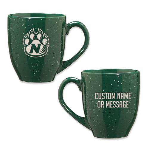 Image of Rico Industries NCAA Northwest Missouri State Bearcats Green Personalized 16 oz. Team Color Laser Engraved Speckled Ceramic Coffee Mug
