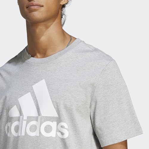adidas Mens 3S Sj Crew Neck Short Sleeve Casual Tops Casual - Grey2
