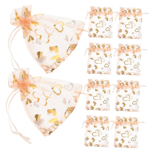 FOMIYES 50 Piezas bolsa de almacenamiento de joyas presentes bolsas de embalaje bolsa de cordón del día de san valentín pequeña bolsa de joyería de viaje Bolsas de embalaje de joyas Malla