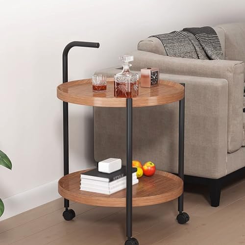 Petite table d'appoint pour espace restreint table de chevet avec étagère en métal - 6