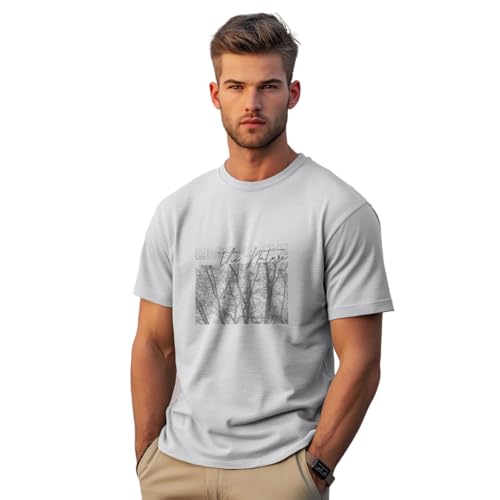 Image of Nobero 100% Cotton T Shirts for Men Stylish | Regular Fit | Graphic Printed T Shirts for Men 180 GSM Combed Cotton | Round Neck Half Sleeve