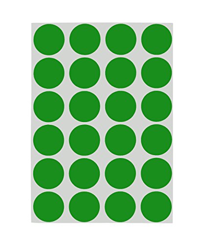 ChromaLabel 3/4 Inch Round Removable Color-Code Dot Stickers, 1008 Pack, 24 Labels per Sheet, Green