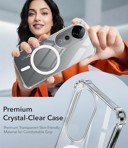 Image of Jkobi Shockproof Crystal-Clear Back Cover for Vivo T3 Ultra (Magsafe Wireless Support | Drop & Camera Protection | Hard Polycarbonate)