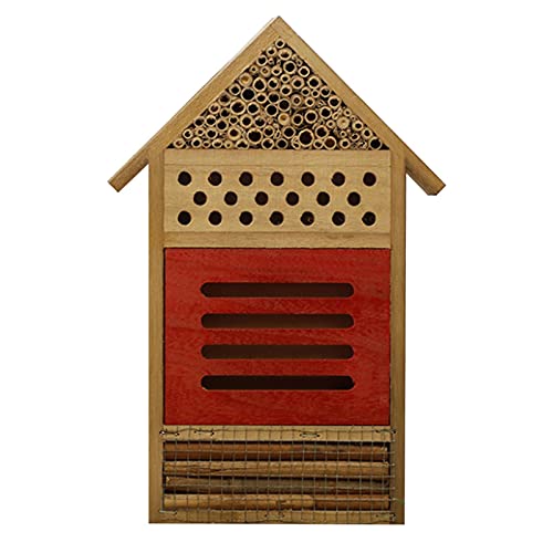 JINGLING Casa de Abejas - Hotel de Insectos de casa de Abeja de Madera Hecho a Mano - Casa de Abejas de jardín, hoteles de Insectos Colgantes para Jardines Mariquitas, crisopas, Mariposas, Abejas