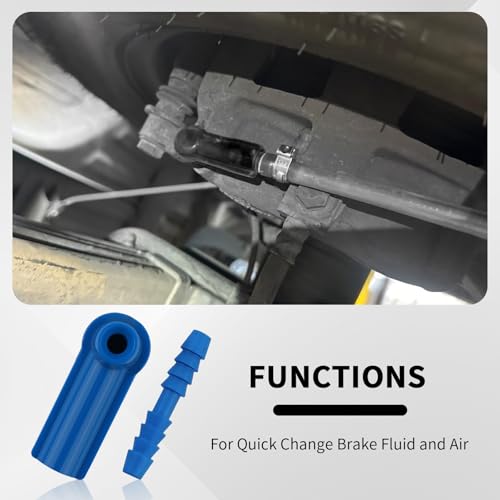 Image of 5PCS Brake Bleeder Kit Connector,Brake Fluid Bleeder Kit Bleeding Adapter Joint for Quick Brake Fluid /Air Changes,Brake Bleeder Hose Connector Fit Brake Bleeder Bottle,Vacuum Brake Bleeder (Blue)