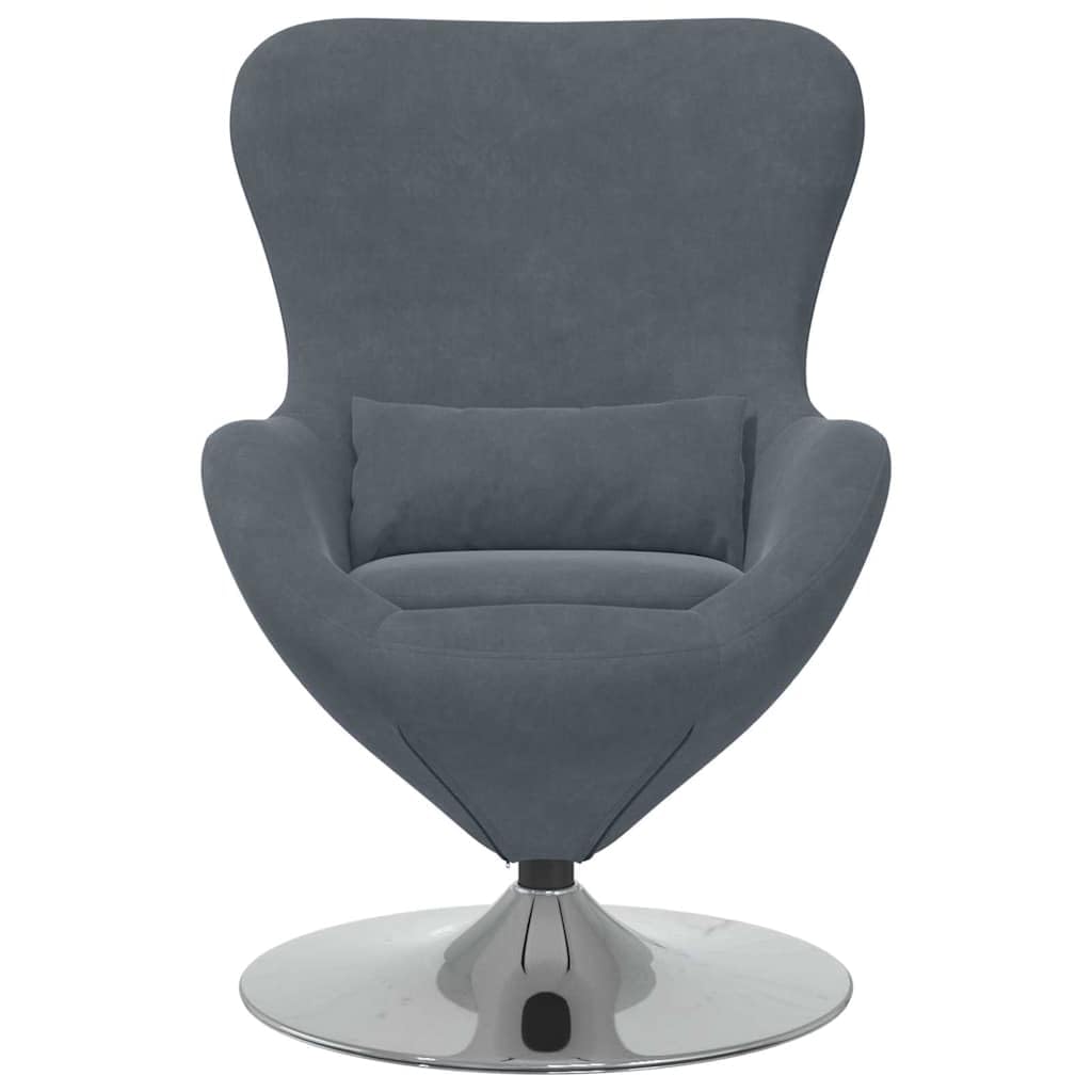 VidaXL Fauteuil œuf Noir 63 X 73 X 90 Cm Velours, Fauteuil Moderne