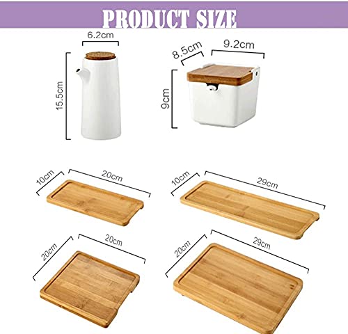 AMAXRcsy Olivenölflasche oder Essig-Gewürzkombination + Holzpalette, 400 ml, Keramik-Spenderflaschen, Sojasauce für Wasabi