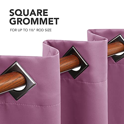 Image of Deconovo Fuchsia Pink Blackout Grommet Thermal Insulated Drapes and Curtains for Living Room, 52x84 Inch