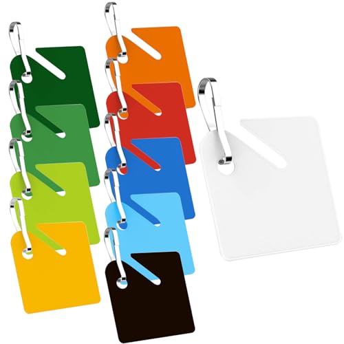 KAKAMINA 100 Pcs Colored Key Tags Plastic Hanging Tags with