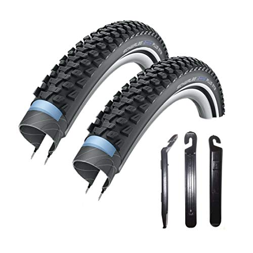 maxxi4you2 x Schwalbe Marathon Plus MTB Unplatable Reflex 57-584 (27.5 x 2.25) + 3 tyre levers as a set
