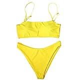 Material: Nylon JewelryWe Bikini Mujer 2018 Push Up Amarillo Bikinis Deportivo 2 Piezas, Sexy Bikini con Braga Talla Grande Bañador para Mujer Verano, Nuevo Modelo Talla M