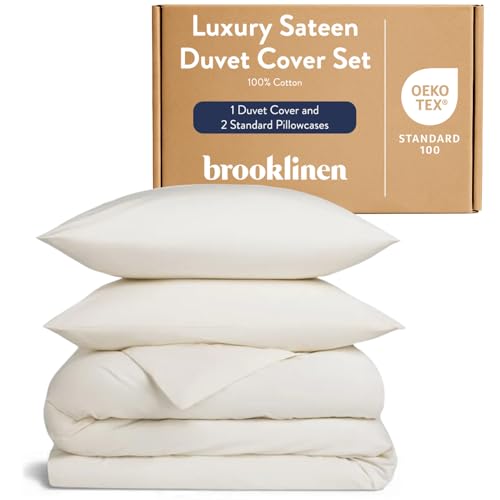 Brooklinen Luxury Sateen Duvet Cover Set - 100% Cotton,...