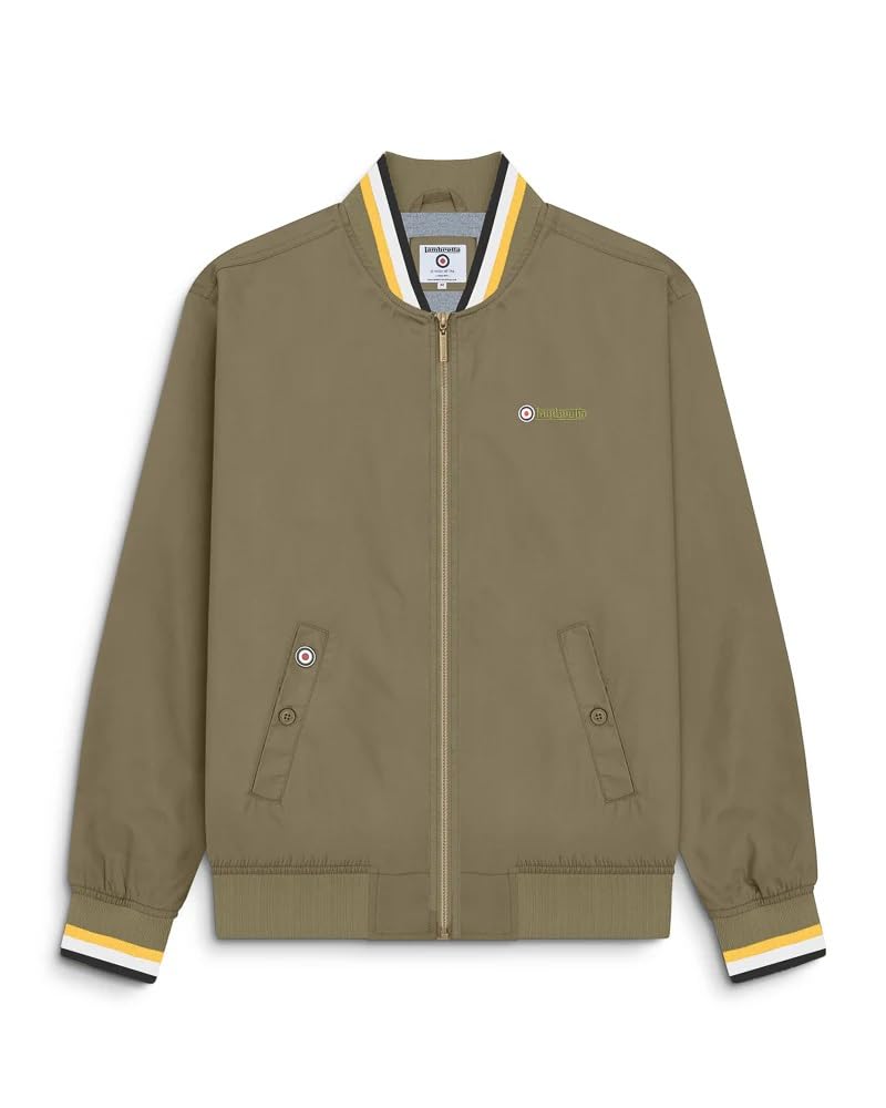 Lambretta Mens Retro Monkey Jackets (UK, Alpha, XXL, Regular, Regular, Khaki (Gold/White/Black))