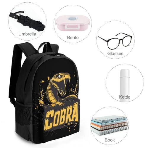Cobra Snake King Travel Backpack Casual Daypack Shoulder Bag with Adjustable Shoulder Straps for Men Women3