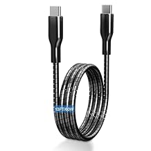 كابل USB C إلى USB C بطول 13 قدمًا، سلك شاحن مقاوم للمضغ للقطط والكلاب، كابل USB C مضفر معدني طويل، كابل PD سريع الشحن بقوة 60 وات من النوع C متوافق مع iPhone 17/16/15، Galaxy S24/S25، iPad، MacBook، Pixel