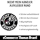 Nicht Mein Kanzler Aufkleber, Rund, Baron von Münchhausen Design, Schwarz, CDU Kritik, Merz, 2 Stück, Politischer Humor, Sticker