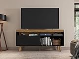 Lider Design Mid-Century Modern Noah TV Stand Sliding Door for TV's up to 58 inches (Black)