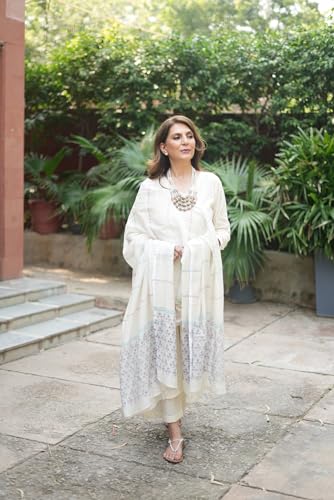 Image of GoSriKi Women's Rayon Blend Printed Straight Kurta with Pant & Dupatta