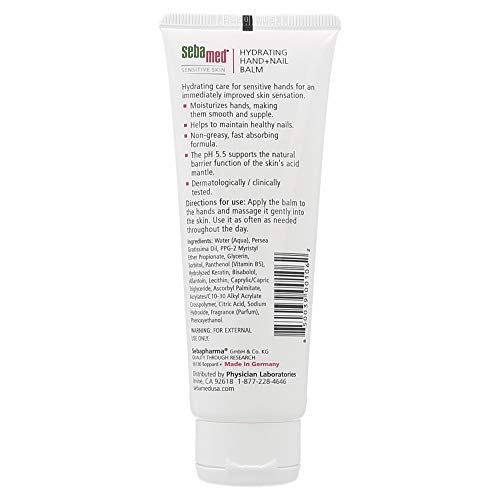 Sebamed Hand And Nail Balm Ph 5.5 For Sensitive Skin Hypoallergenic Non-Greasy Dermatologist Recommended Moisturizer 2.6 Fluid Ounces (75 Milliliters) #TOP5