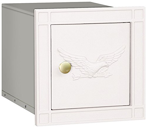 Salsbury Industries 4140E-Wht Cast Aluminum Column Non-Locking Eagle Door Mailbox, White #TOP10
