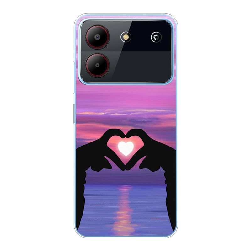Custodia Trasparente Per Huawei Mate 9, Cover In Silicone TPU Morbida Con Design Amore Tramonto, Anti-Urto E Anti-Graffio