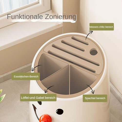 Mostrador de cocina organizado con almacenamiento compacto de cuchillos 8