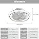 Qiaomao Ventilator Deckenleuchte 49cm, Moderne 360° Drehung Deckenventilator mit Beleuchtung und Fernbedienung App, 72W Dimmbar Timer Leise Deckenlampe mit Ventilator Schlafzimmer Schwarz