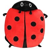 KYEQATY Ladybug Wearable Pillow for Kids 24inch PP Cotton Filled Cute Ladybug Costume Soft Relaxing Crystal Velvet Ladybug Plush for Daily Home