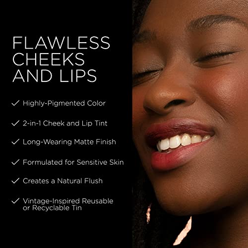 Besame Cosmetics | Crimson Cream Rouge - 1938 | Cream Blush For Cheeks + Lips With Long Wearing Matte Finish | Vintage Makeup In Reusable Tin | 2-In-1 Lip And Cheek Tint | Vegan Makeup Blush #TOP2